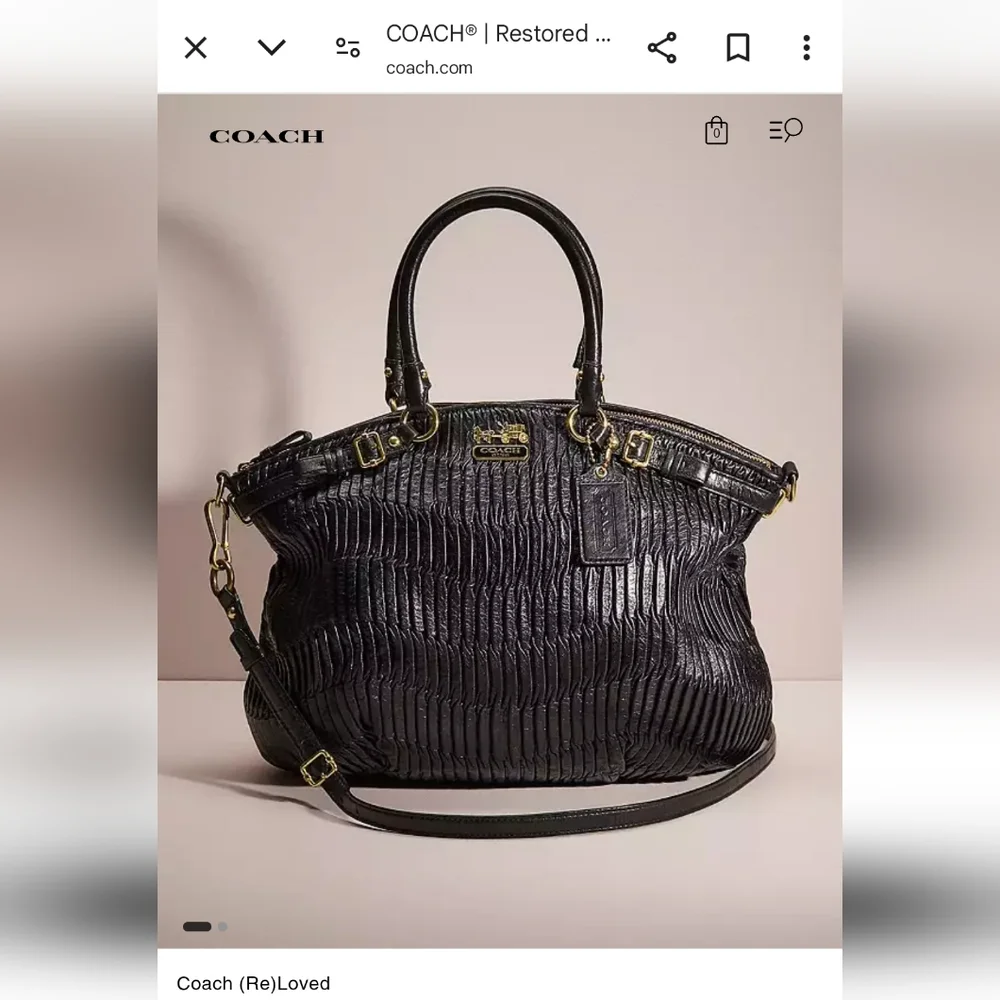 (Re)Loved Coach Restored Madison North/South Satchel In Gathered Twisted Leather